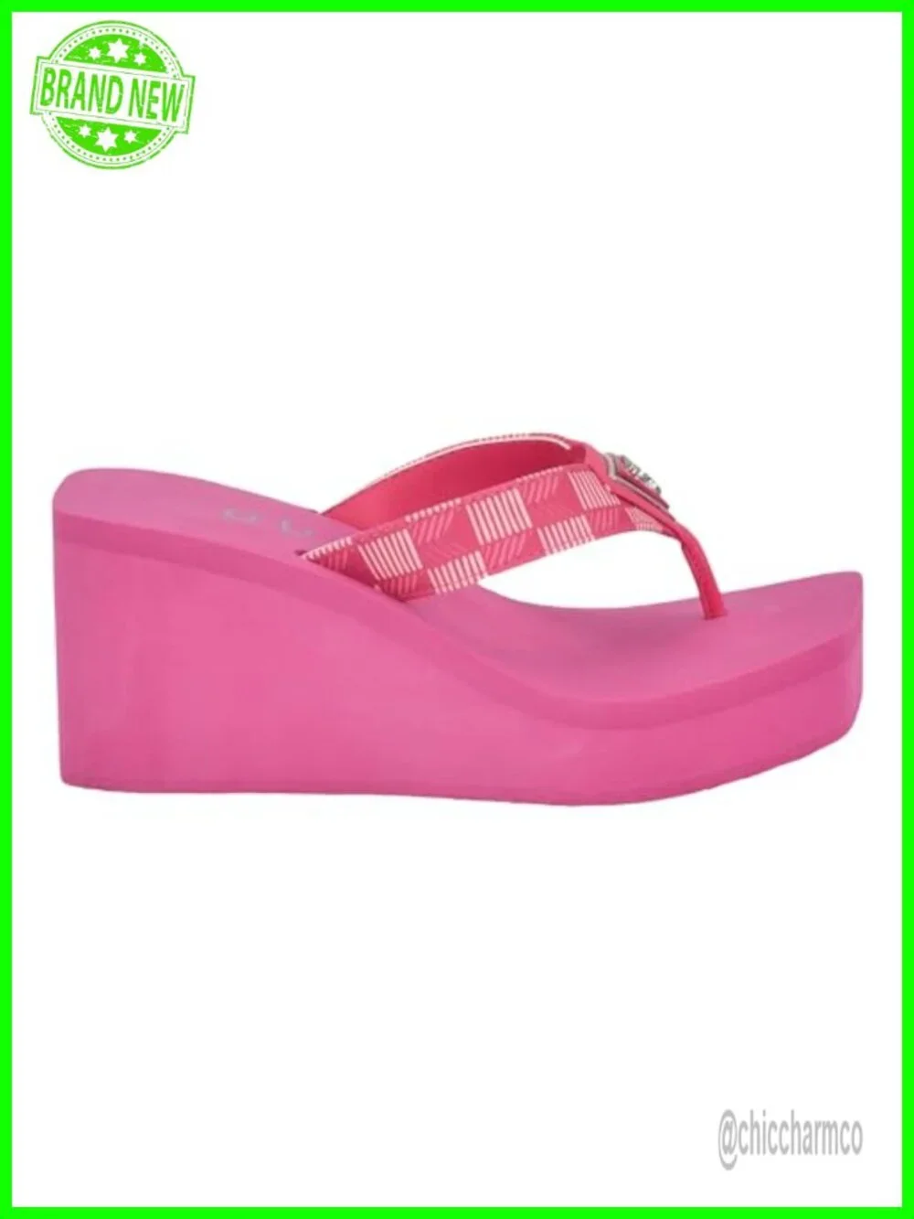 Platform Wedge Thong Sandal Slip On Heel
